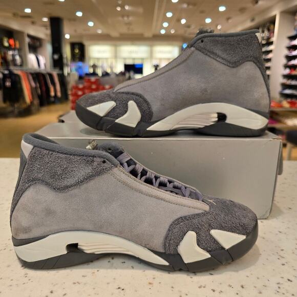 Jordan 14 Retro Flint Grey / Stealth / White Black Toe Last Shot FJ3460 012 - Picture 2 of 9